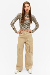 Брюки женские Monki 1117350003 бежевые 48 EU (доставка из-за рубежа)