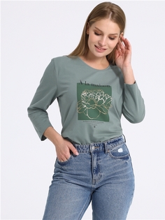Лонгслив женский Апрель 1ЖДЛД2256804 зеленый 108/164