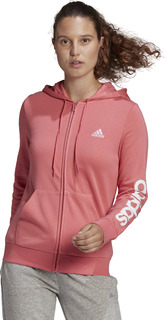 Толстовка женская Adidas W LIN FT FZ HD розовая 2XS