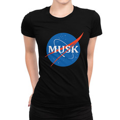 Футболка женская DS Apparel Илон Маск - НАСА 556170-1 черная XS