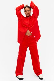 Брюки женские Monki 1124845003 красные 34 (доставка из-за рубежа)