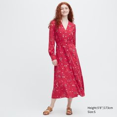 Платье женское UNIQLO 460886COL13 красное L (доставка из-за рубежа)