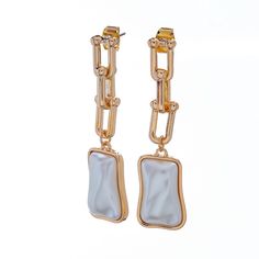 Серьги из бижутерного сплава с жемчугом Moon Paris MRQ-23.04-026