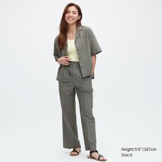 Брюки женские UNIQLO 456215COL56 хаки XS (доставка из-за рубежа)