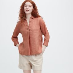 Блуза женская UNIQLO 455750COL34 коричневая 2XL (доставка из-за рубежа)