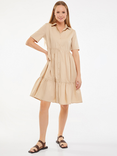 Платье женское oodji 11901166 бежевое 40