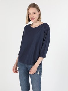 Лонгслив женский Colins CL1060591_Q1.V1 синий L