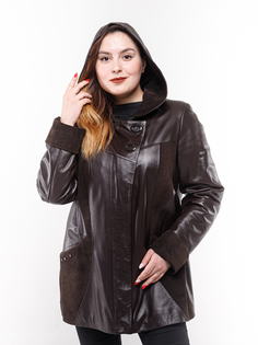 Кожаная куртка женская Fashion 135110 коричневая ONE SIZE