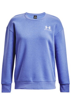 Толстовка женская Under Armour Essential Fleece Crew голубая M