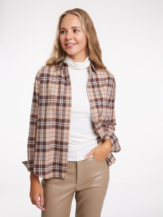 Рубашка женская oodji 13L11037 бежевая 34 EU