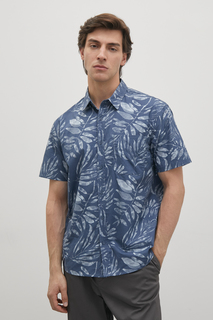 Рубашка мужская Finn Flare FSD21072 синяя XL