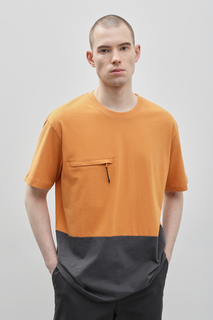 Футболка мужская Finn Flare FBD21098 оранжевая 2XL