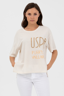 Футболка женская U.S. POLO Assn. G082SZ011-000-1574447-MENOR бежевая XS