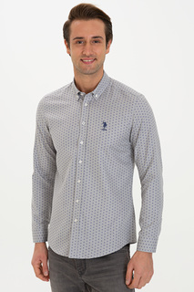 Рубашка мужская U.S. POLO Assn. G081SZ0040MURTA серая 2XL