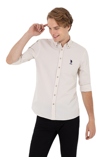Рубашка мужская U.S. POLO Assn. g081gl0040meto022k бежевая L