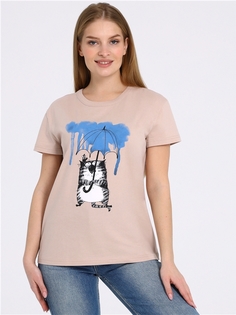 Футболка женская Апрель 1ЖДФК4253001 бежевая 92/164