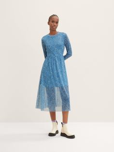 Платье женское TOM TAILOR 1035803 голубое S