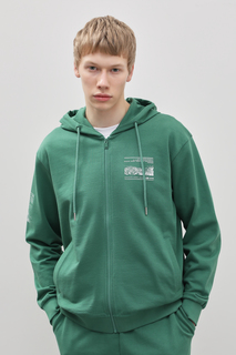 Толстовка мужская Finn Flare BAS-20070 зеленая 2XL
