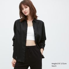 Рубашка женская UNIQLO 455749COL09 черная M (доставка из-за рубежа)