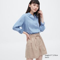 Рубашка женская UNIQLO 455749COL61 синяя S (доставка из-за рубежа)