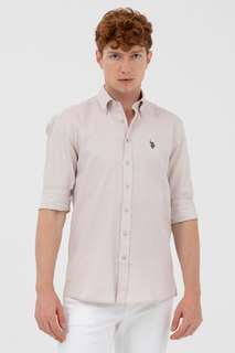 Рубашка мужская U.S. POLO Assn. G081SZ004-000-1571400-CEDRO023Y бежевая XS