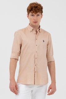 Рубашка мужская U.S. POLO Assn. G081SZ004-000-1571400-CEDRO023Y бежевая S