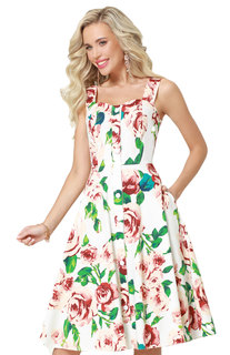 Сарафан женский DSTrend Цветочная история белый 44 RU