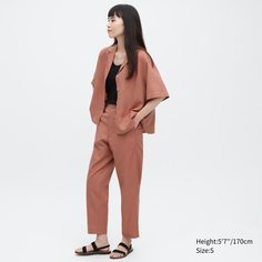 Брюки женские UNIQLO 456207COL34 коричневые L (доставка из-за рубежа)
