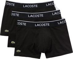 Комплект трусов мужских Lacoste Pack Of 3 Casual Black Trunks черных XL