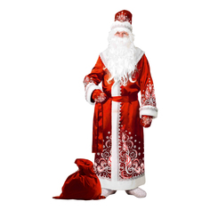 Карнавальный костюм мужской Дед Мороз Batik Дед Мороз с узорами красный 54-56 RU Батик