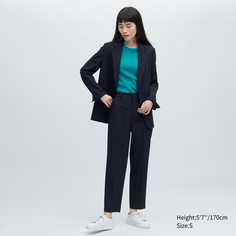 Брюки женские UNIQLO 456117COL69 синие L (доставка из-за рубежа)