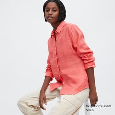 Рубашка женская UNIQLO 455749COL24 оранжевая M (доставка из-за рубежа)
