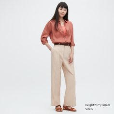 Брюки женские UNIQLO 456215COL30 бежевые XS (доставка из-за рубежа)