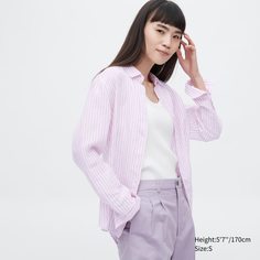 Рубашка женская UNIQLO 458283COL73 фиолетовая XS (доставка из-за рубежа)