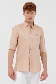 Рубашка мужская U.S. POLO Assn. G081SZ004-000-1571400-CEDRO023Y бежевая XS