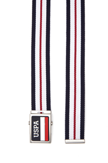 Ремень мужской U.S. POLO Assn. A081SZ016-AYC-Y23AK001-Y23AK001 темно-синий/белый, 125 см