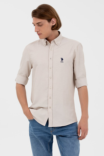 Рубашка мужская U.S. POLO Assn. G081GL004-000-1571130-NOVA023Y бежевая XL
