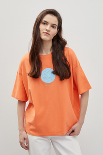 Футболка женская Finn Flare FBD110209 оранжевая 2XL