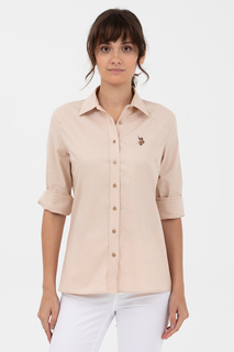 Рубашка женская U.S. POLO Assn. G082SZ004-000-1570132-CRISCOLOR023Y бежевая 42
