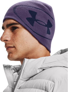 Шапка бини мужская Under Armour Billboard Reversible Beanie, фиолетовый