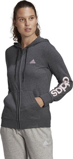 Толстовка женская Adidas W LIN FT FZ HD серая 2XS