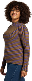 Водолазка женская Lee Women Ribbed Long Sleeve Striped Tee оранжевая 2XL