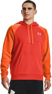 Худи мужское Under Armour Ua Rival Flc Colorblock Hoodie красное MD