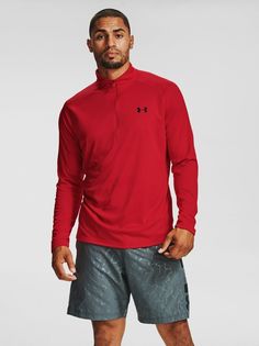 Лонгслив мужской Under Armour Tech Half Zip LS Tee красный XL