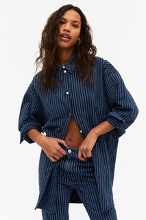 Рубашка женская Monki 1135340001 синяя L (доставка из-за рубежа)