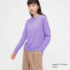 Джемпер женский UNIQLO 450509COL72 фиолетовый XS (доставка из-за рубежа)