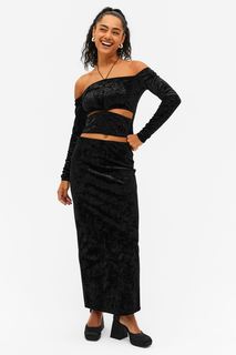 Юбка женская Monki 1124972001 черная 2XS (доставка из-за рубежа)