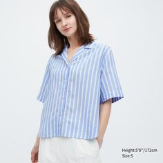 Рубашка женская UNIQLO 458284COL60 синяя 2XS (доставка из-за рубежа)