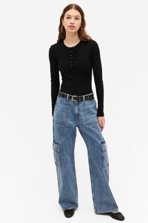 Лонгслив женский Monki 1144925001 черный L (доставка из-за рубежа)