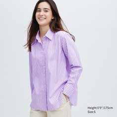Рубашка женская UNIQLO 458261COL73 фиолетовая XL (доставка из-за рубежа)